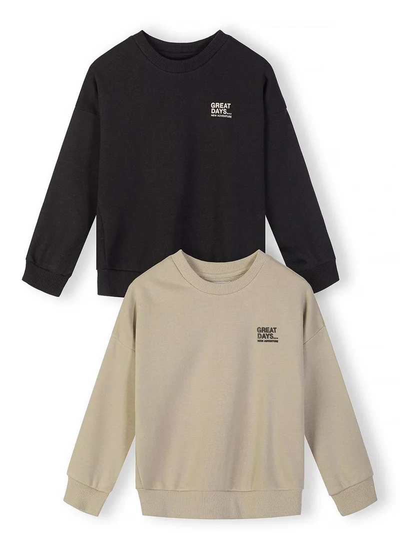 MINOTI Unisex 2-pack sweatshirt black and beige 3-15 years